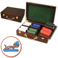 Poker chips set with Mahogany wood case - 300 Full Color chips